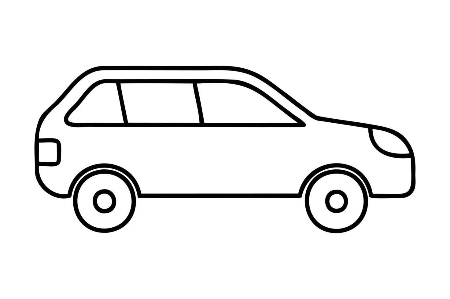car icon in outline style on white background vector