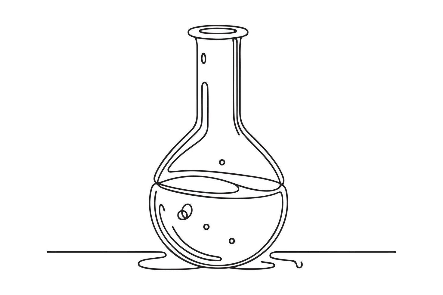 a drawing of a beaker with liquid inside vector
