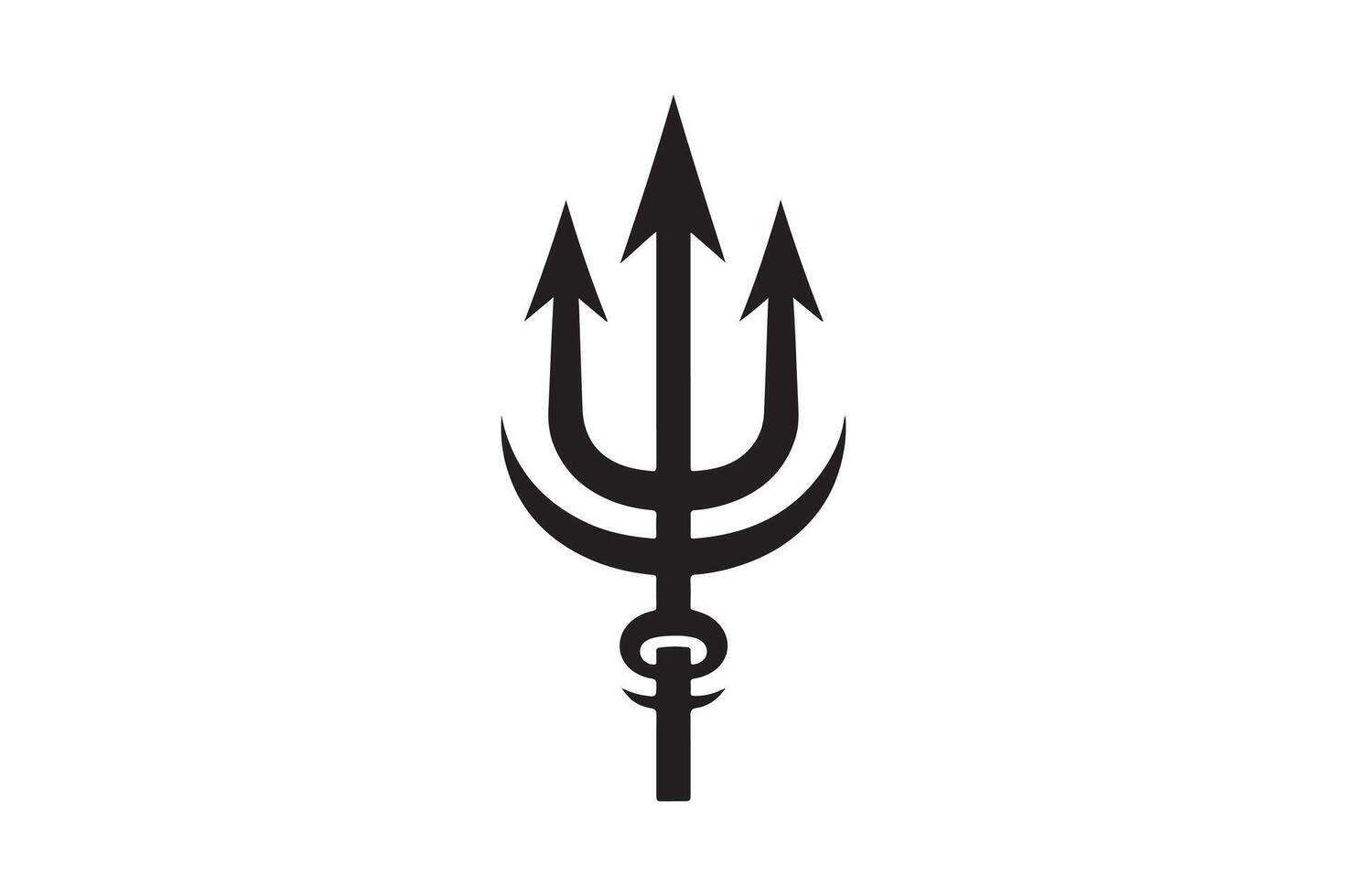 a black and white logo of a trident vector