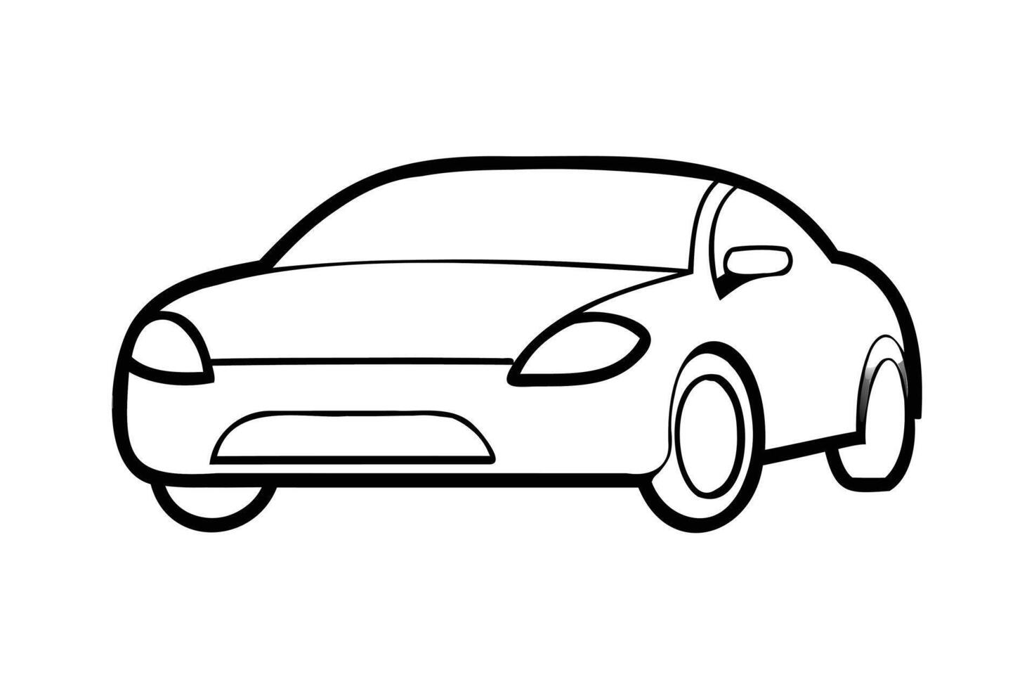 a car is drawn in a line on a white background vector