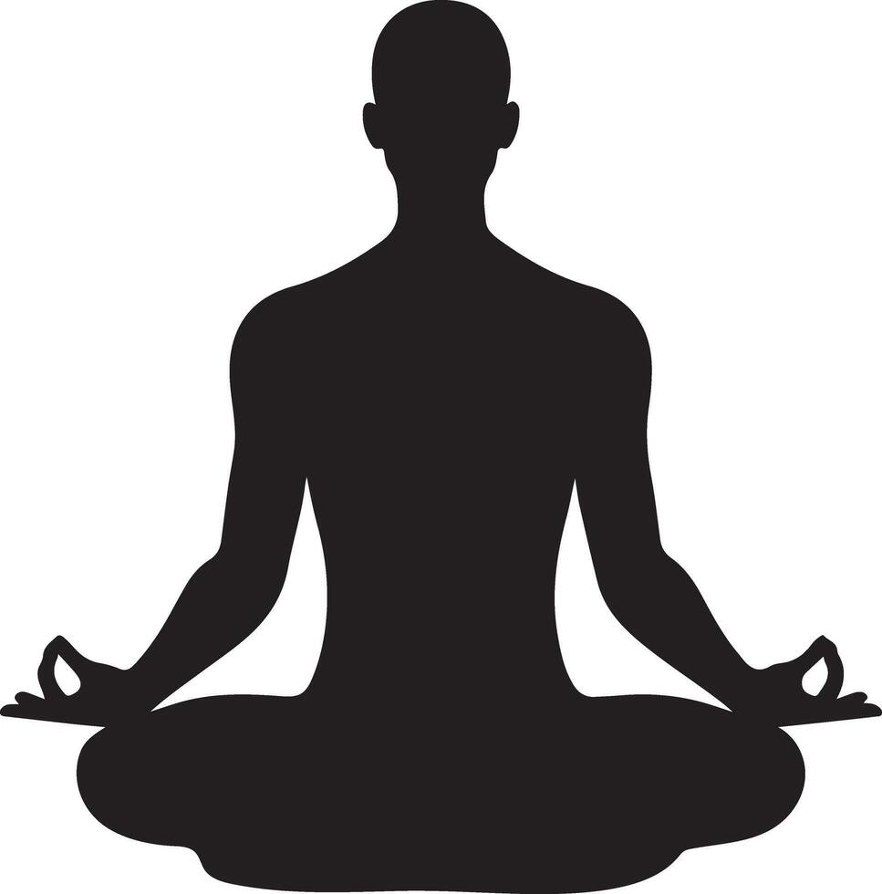 Silhouette Art of Meditating Man Figure Design vector