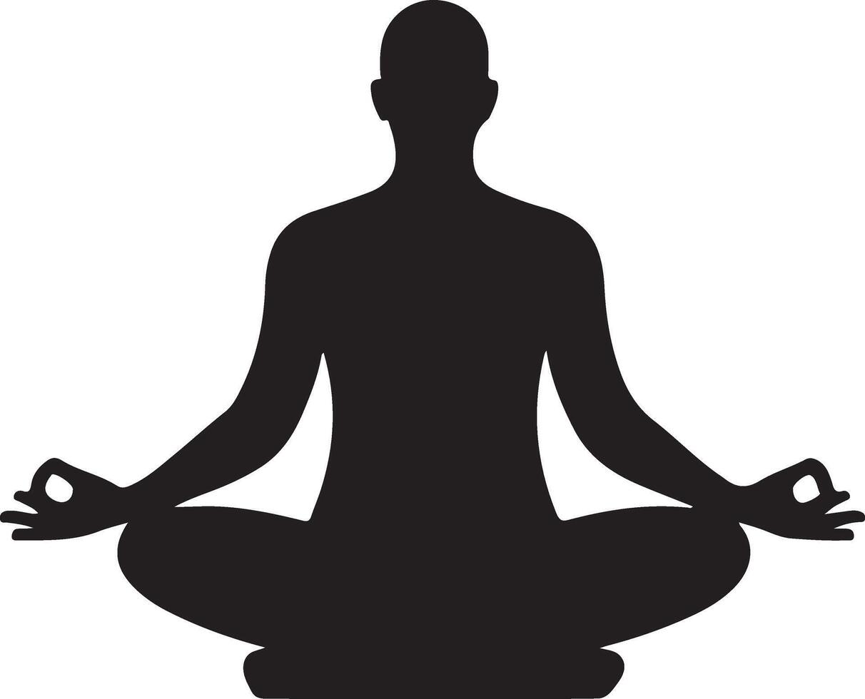 Modern Meditating Man Silhouette Illustration Artwork vector