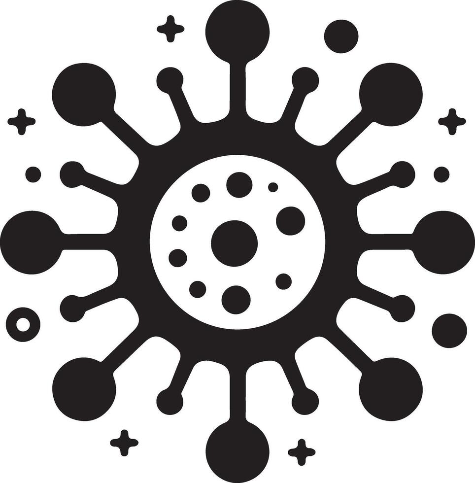 Minimalist Virus Infection Silhouette Icon Art vector