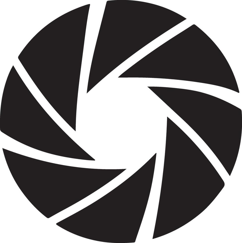 Unique Camera Shutter Icon Illustration with Silhouette vector
