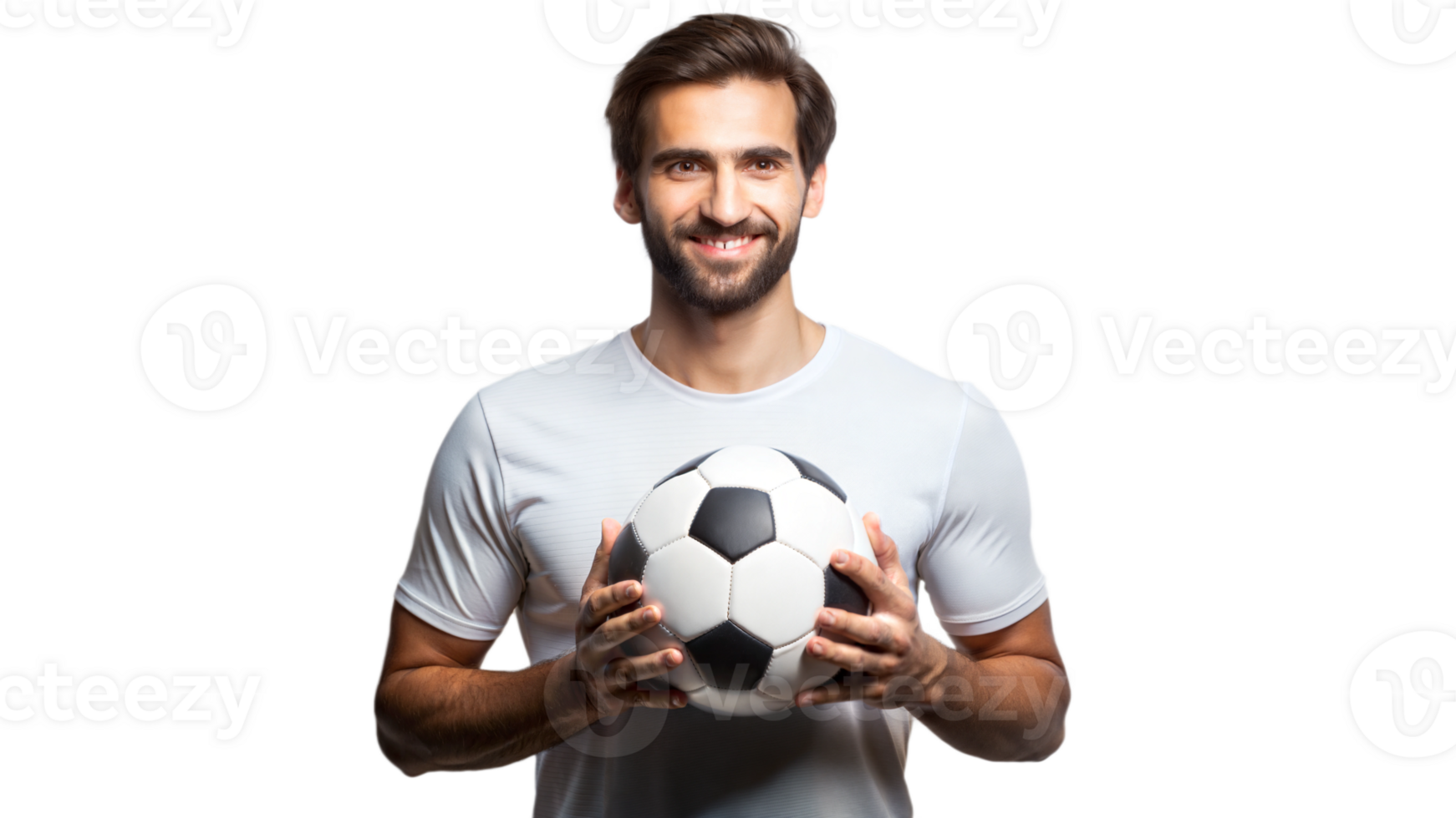 Man balancing a soccer ball, showing off his skills png