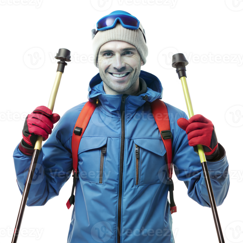 Climber in winter gear, ready for a challenging ascent png