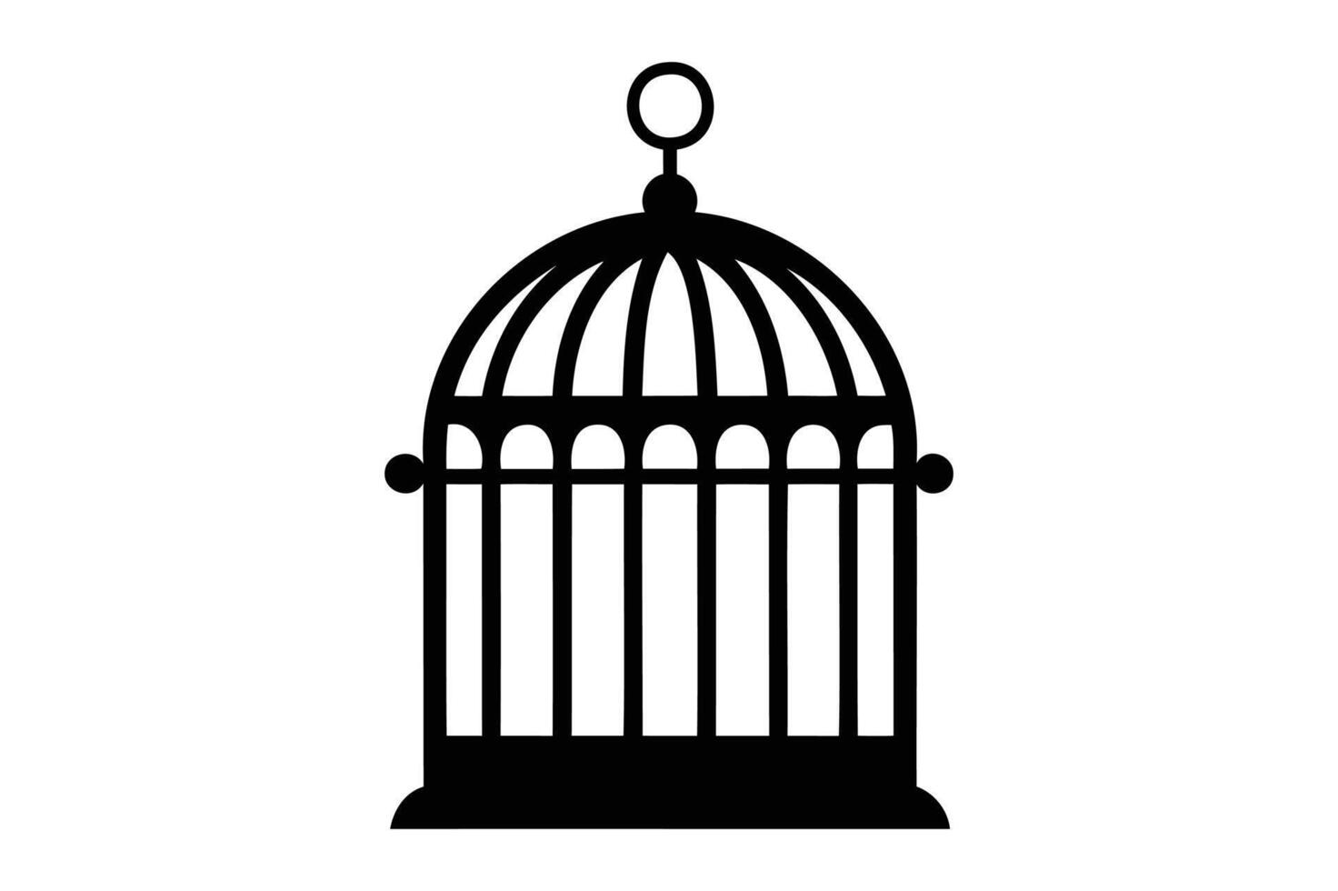 Birdcage minimalist silhouette clipart vector