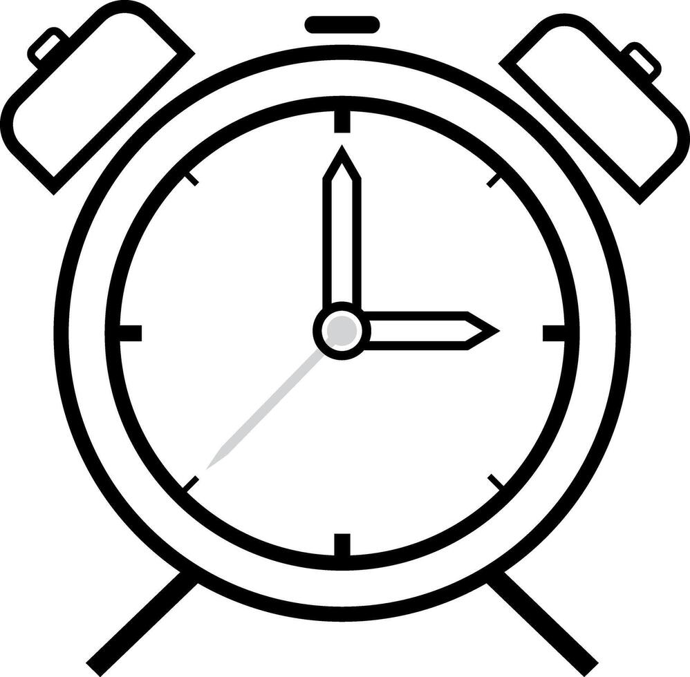 Alarm clock time icon line flat concept illustration design vector