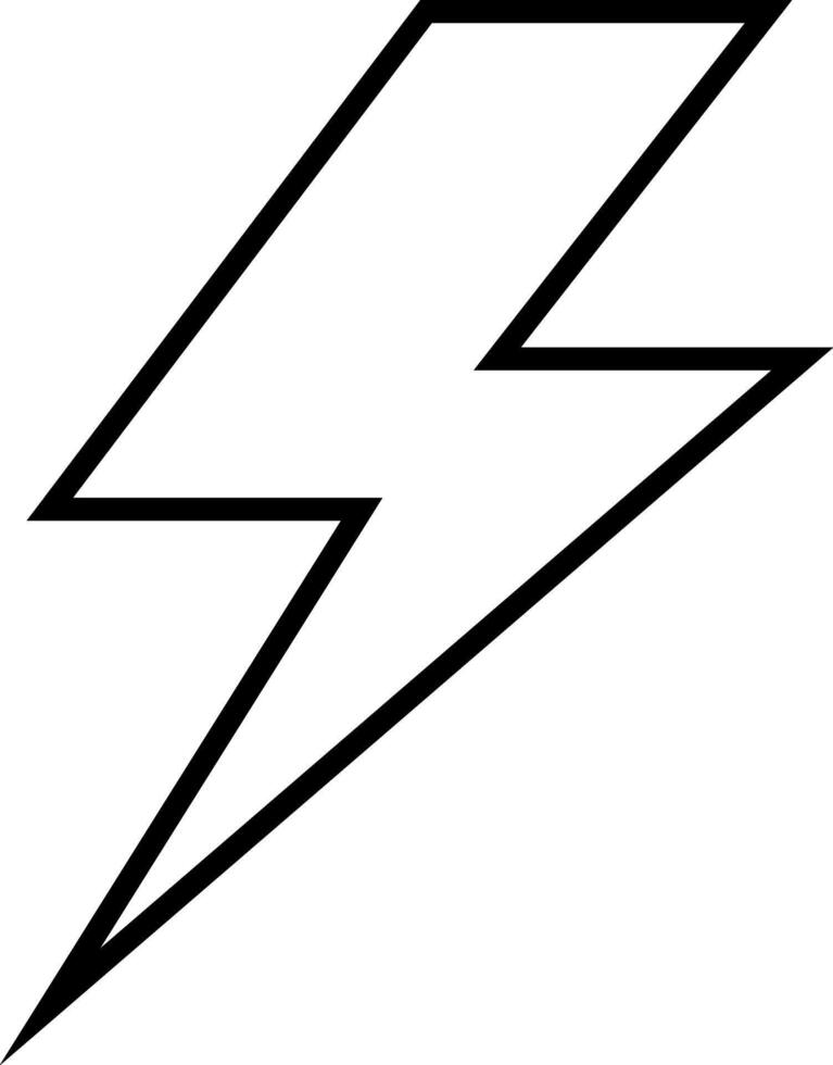 Lightning flash thunder line icon symbol sign design vector