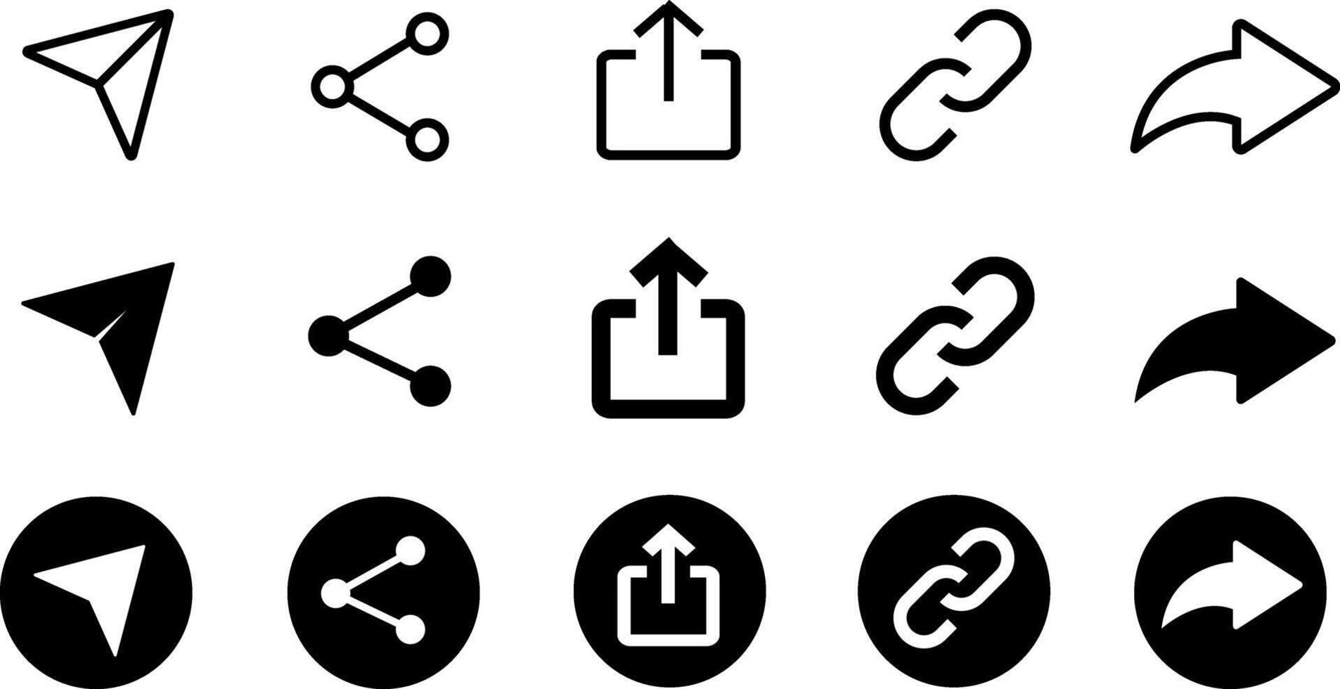 Share and send icon set button social media isolated on white background. Illustration design vector