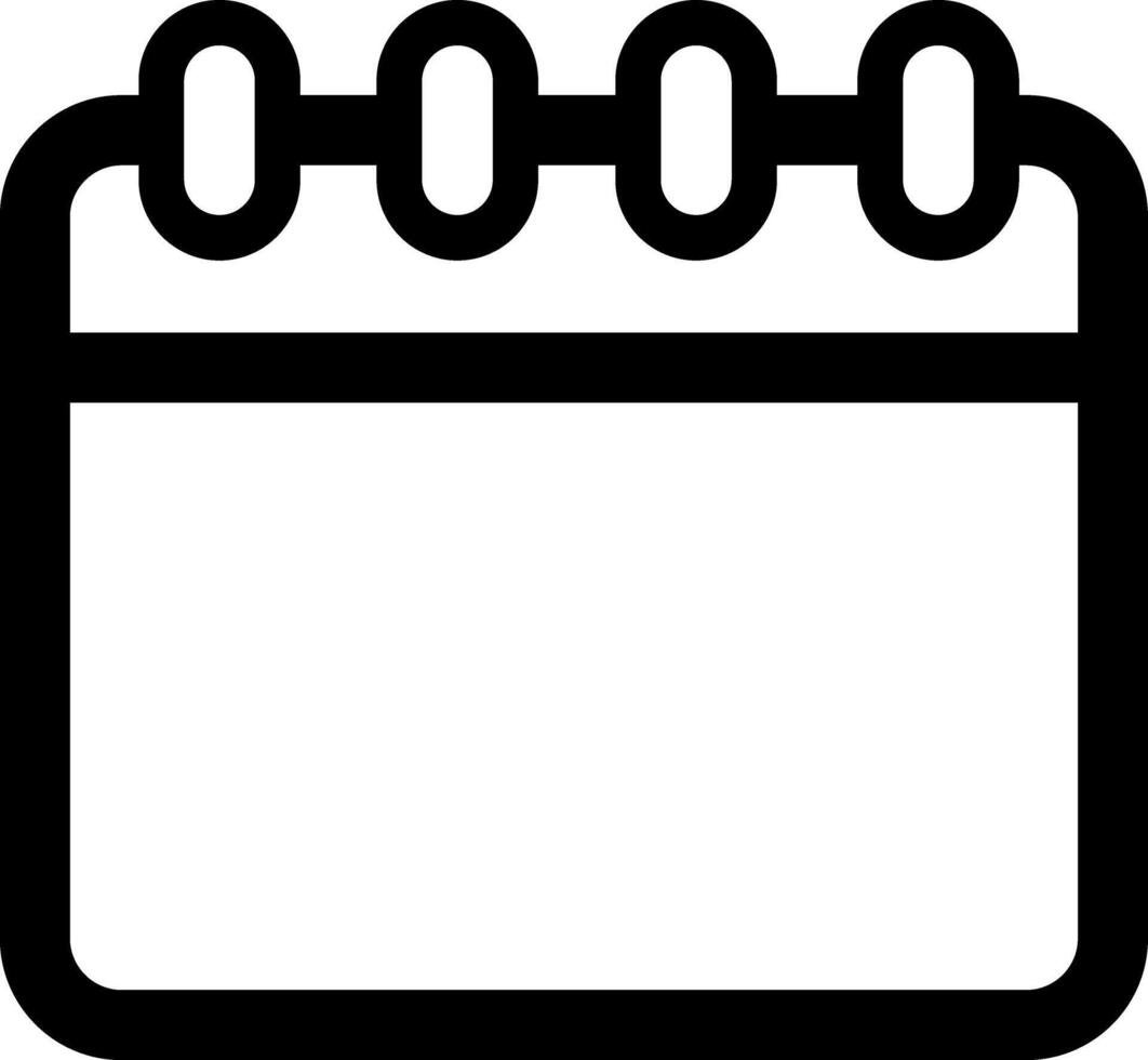 Empty calendar schedule line flat icon design vector