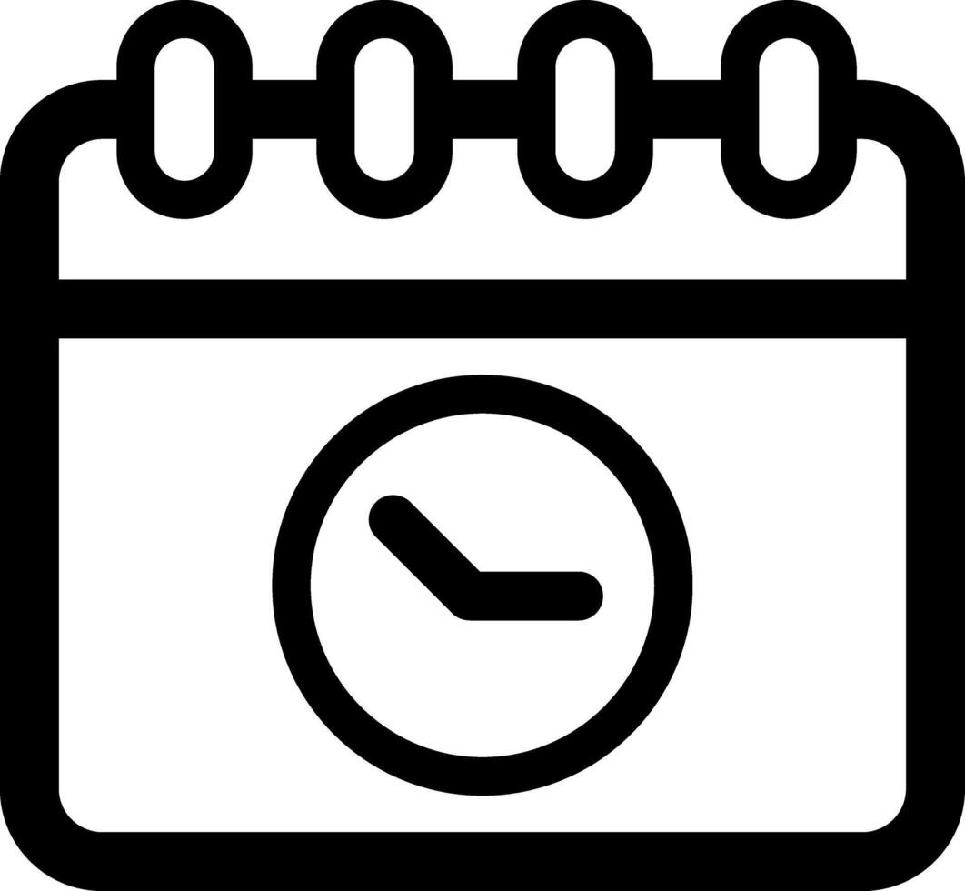 Black and white time calendar icon vector