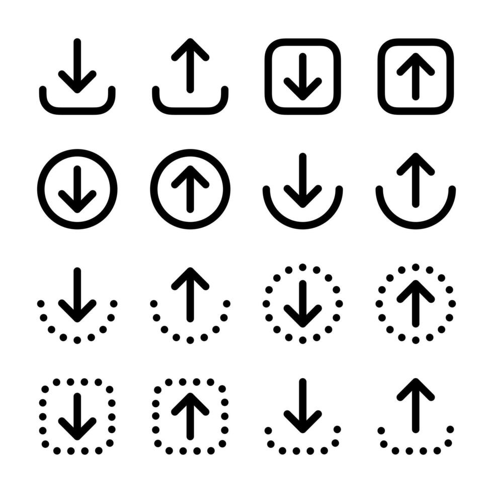 Download icon set. Software download signs vector
