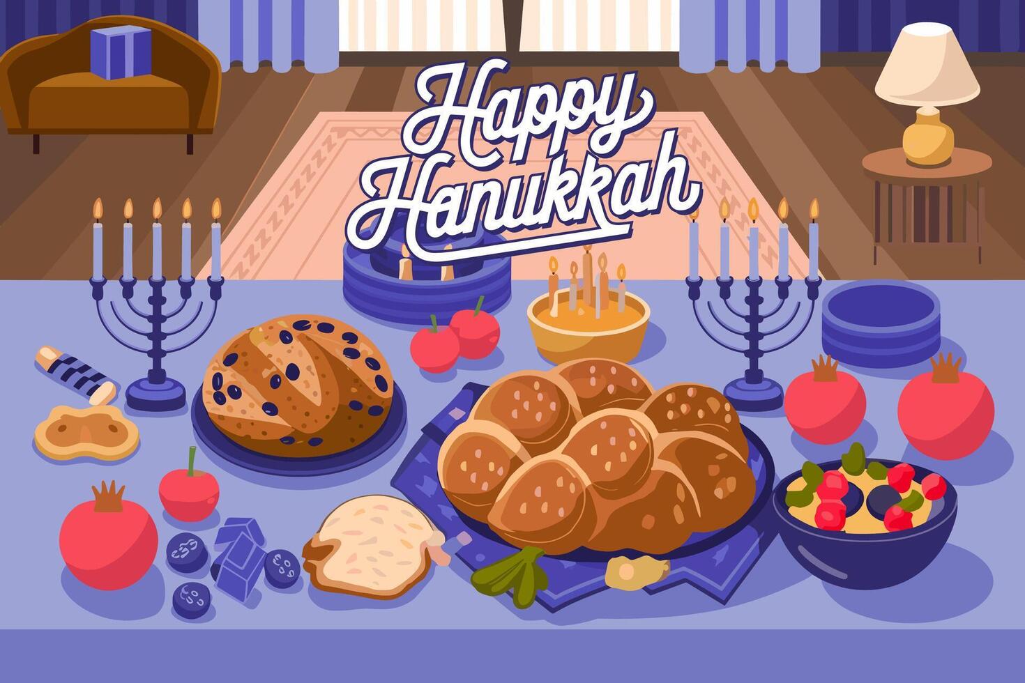 Hanukkah poster design Illustration vector
