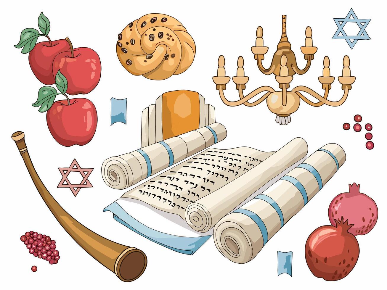 Hand drawn hanukkah Illustration vector
