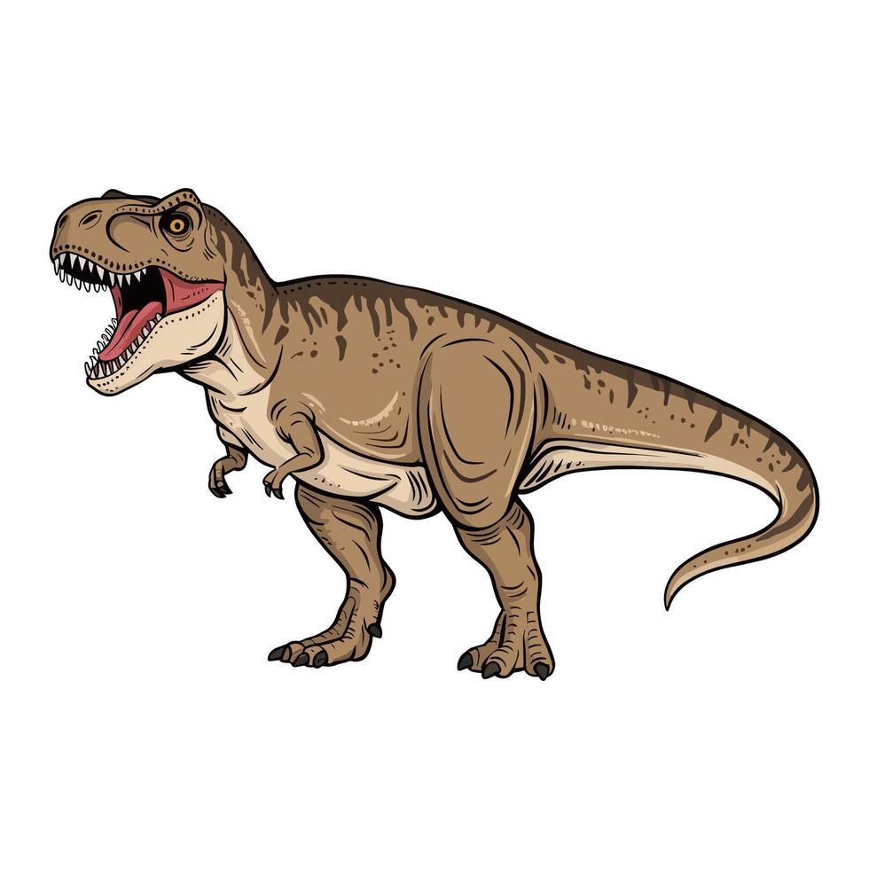 Hand Drawn T-Rex Dinosaur Illustration vector