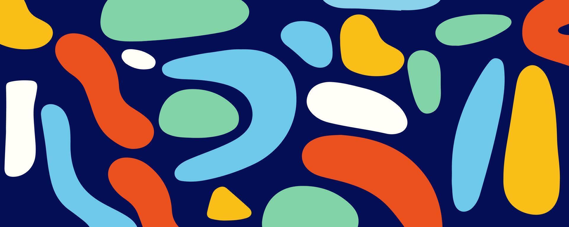 abstract pattern with multicolor wavy shapes background with copy space for text, for banner, greeting card, poster and advertising vector