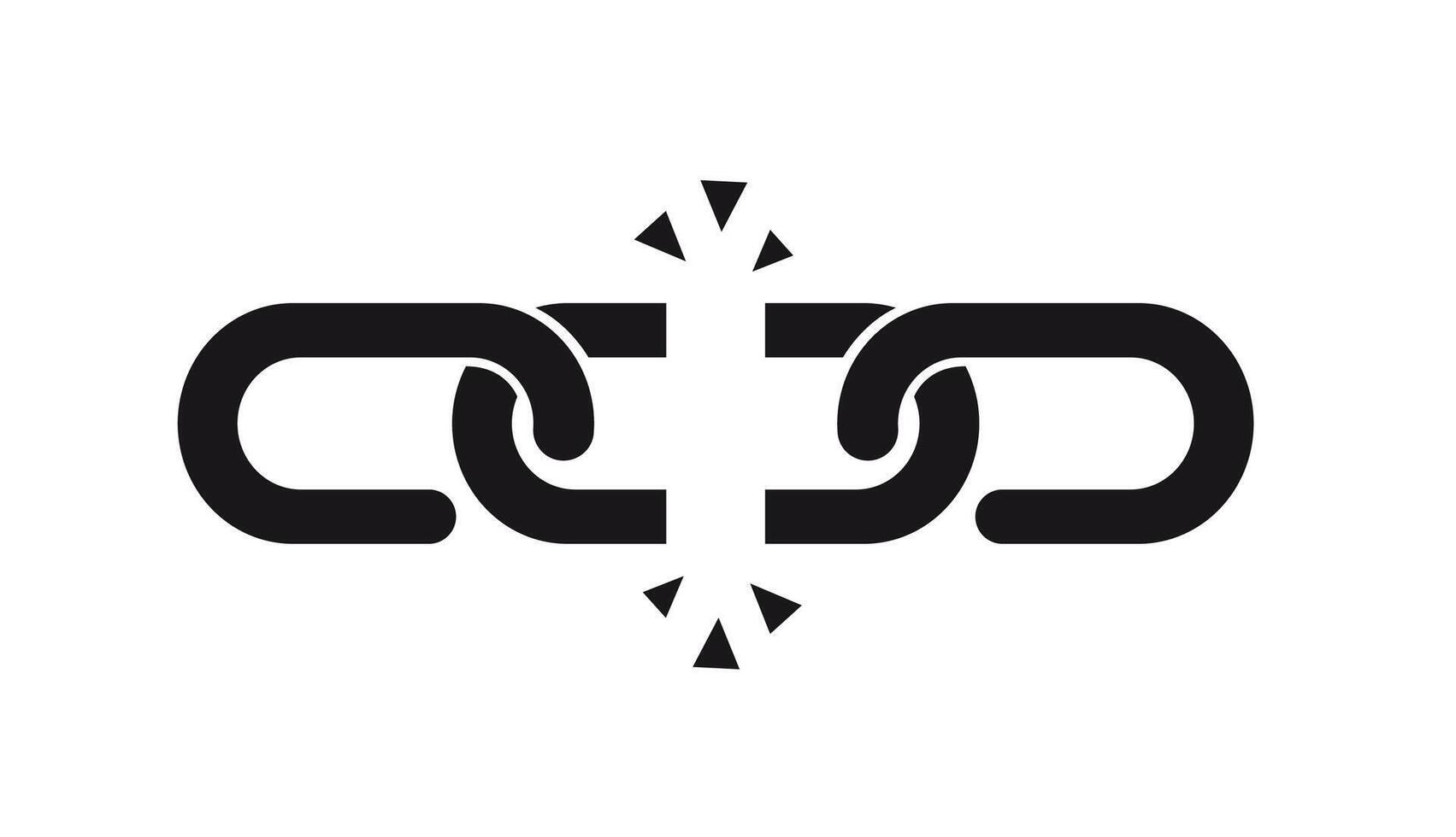broken chain icon isolated. vector