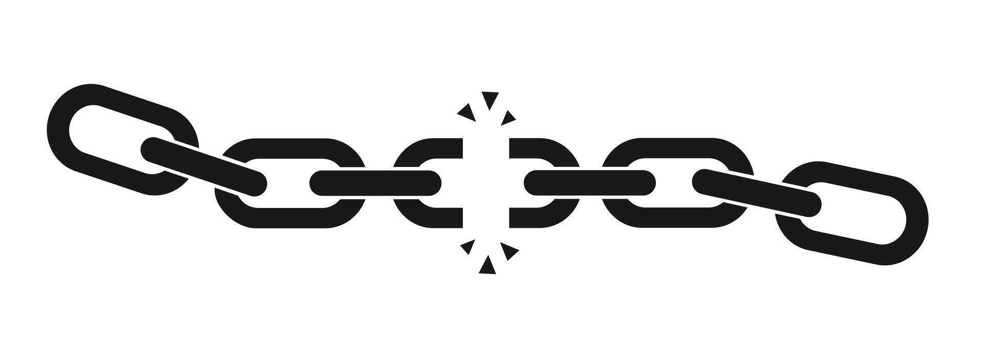 broken chain icon isolated. vector