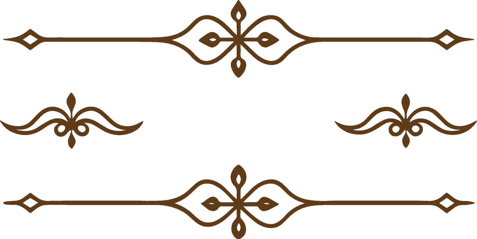 A set of decorative borders in brown vector