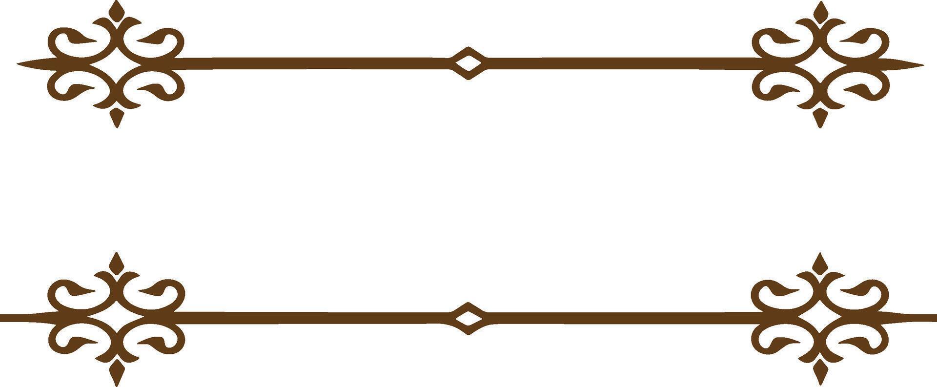 A decorative frame with brown and white vector