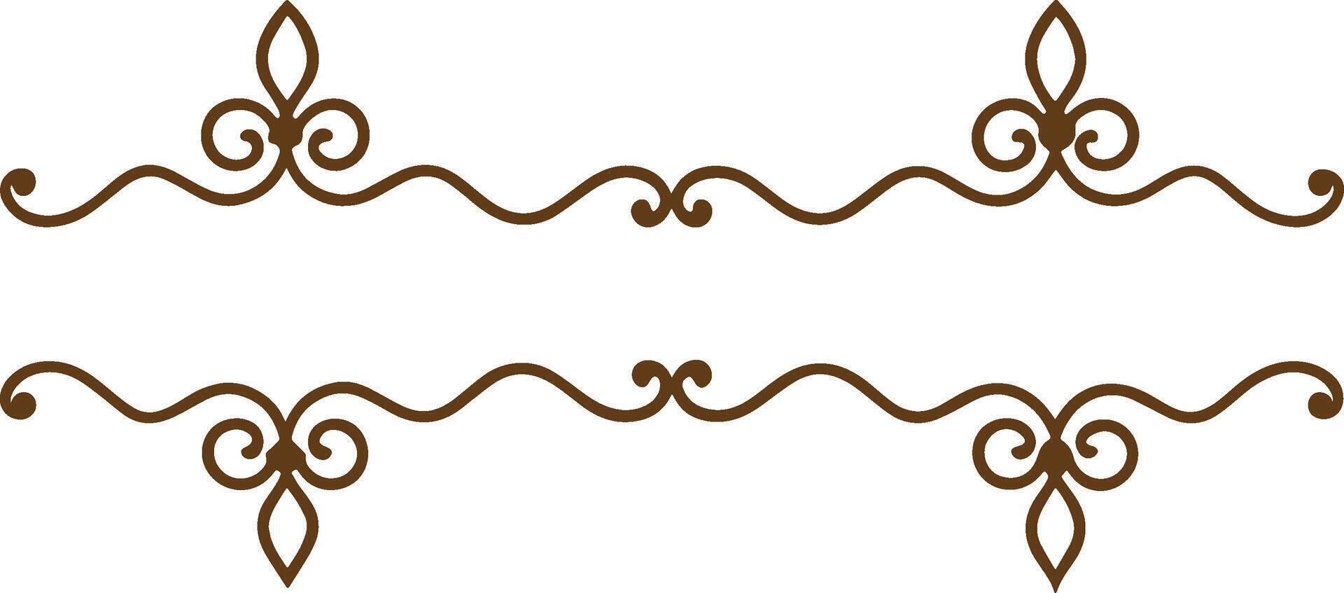 A decorative border with brown swirls vector