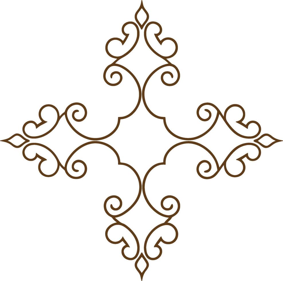 A decorative cross with swirls on a white background vector