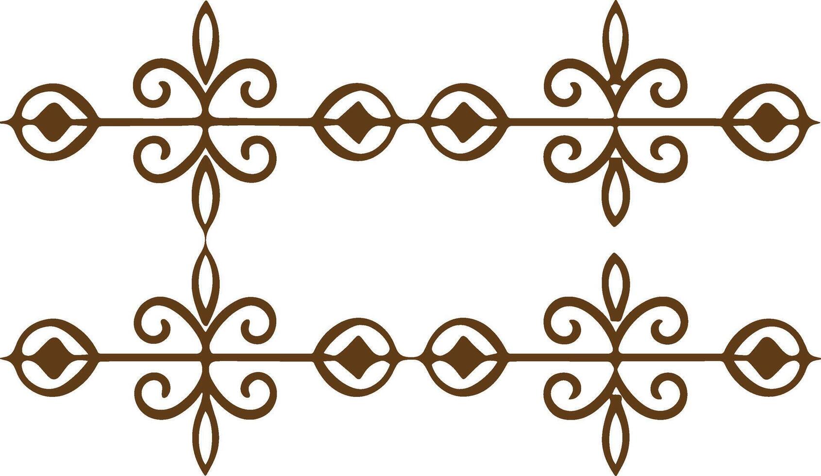 A set of decorative designs in brown and white vector