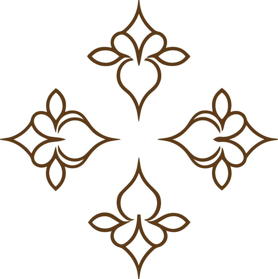 A decorative flower design in brown vector