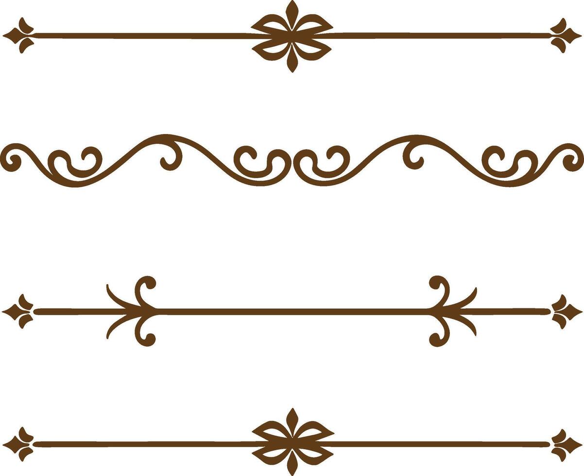 Decorative borders and scroll elements vector