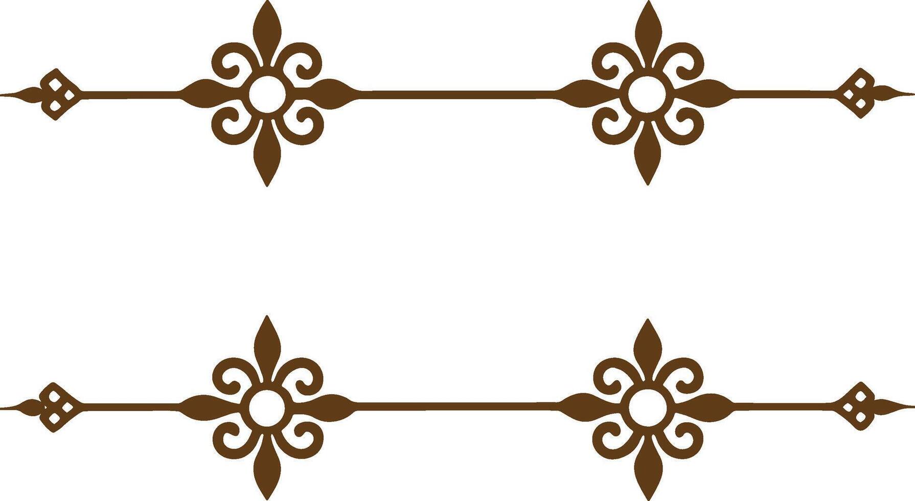 A decorative border with brown and white flowers vector