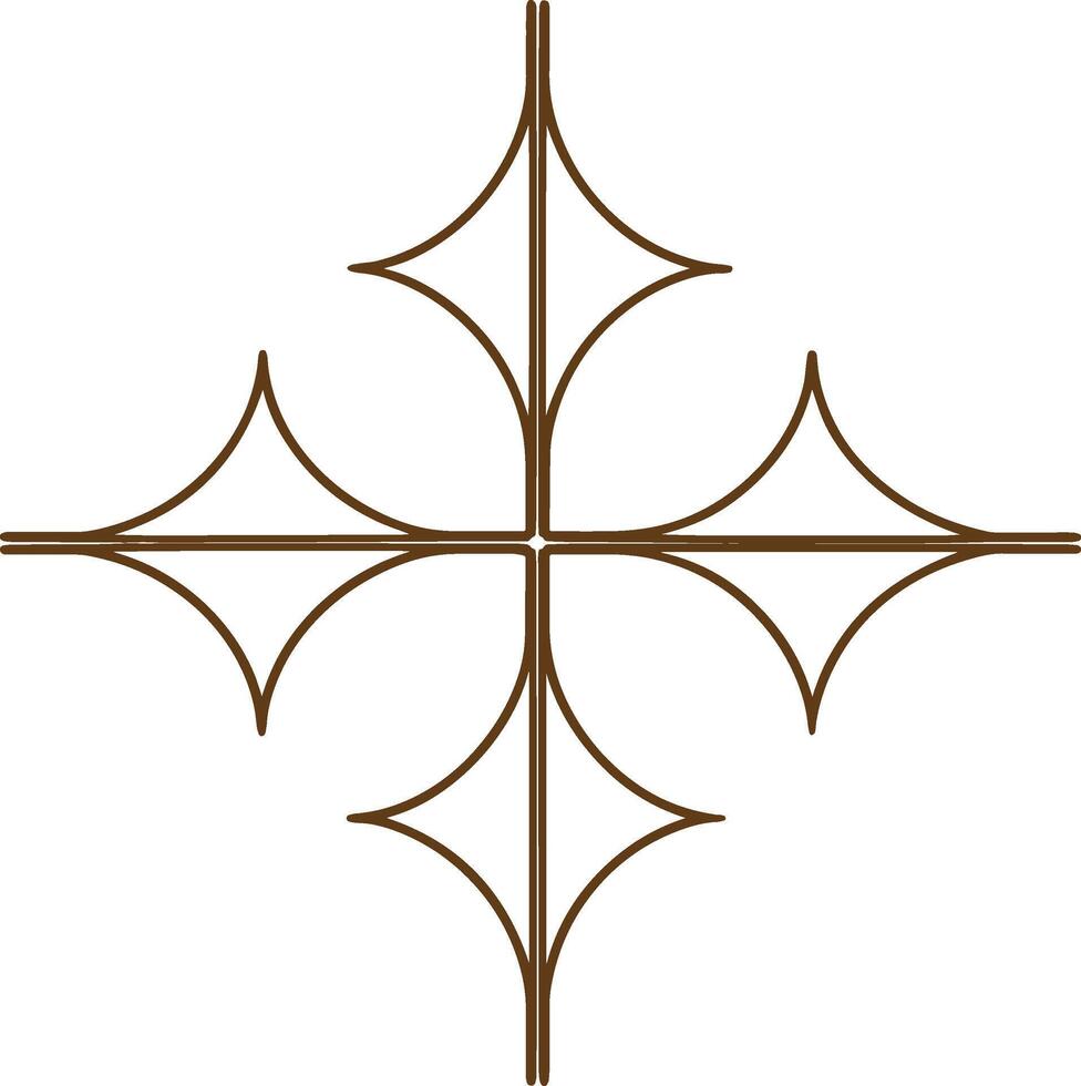 A cross with four lines in the middle vector