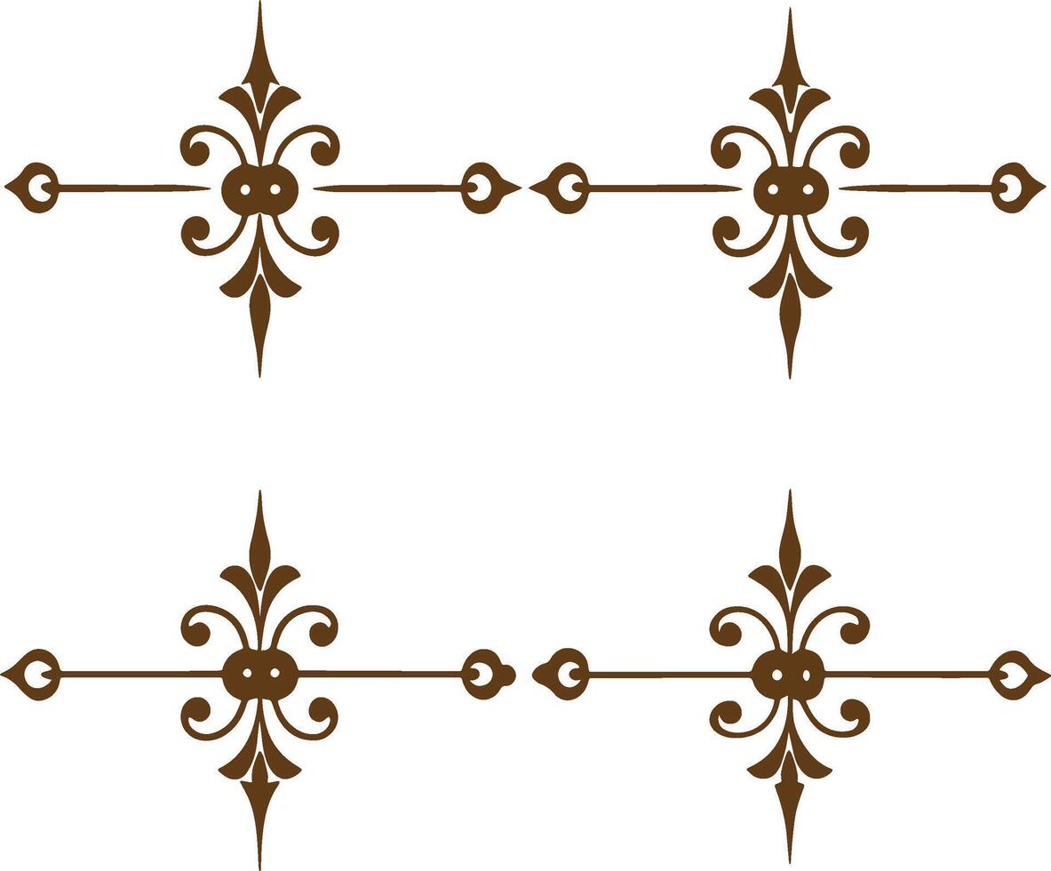 A set of decorative decorative elements in brown vector