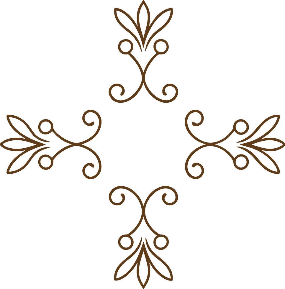 A cross with swirls and leaves on it vector