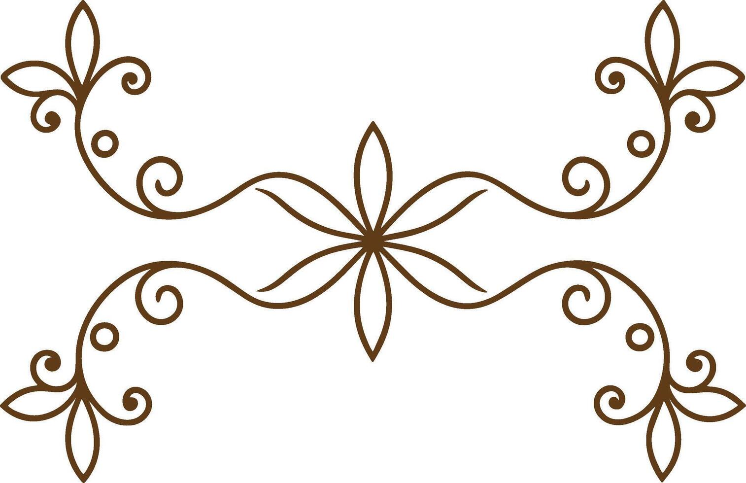 A decorative design with a flower and leaves vector