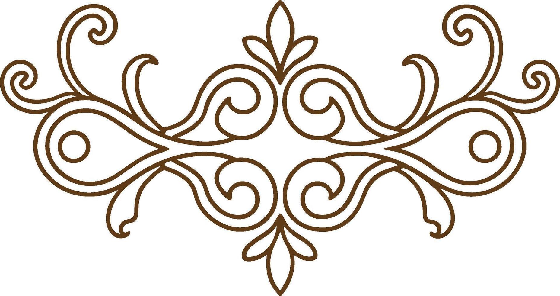 A brown and white ornate design vector