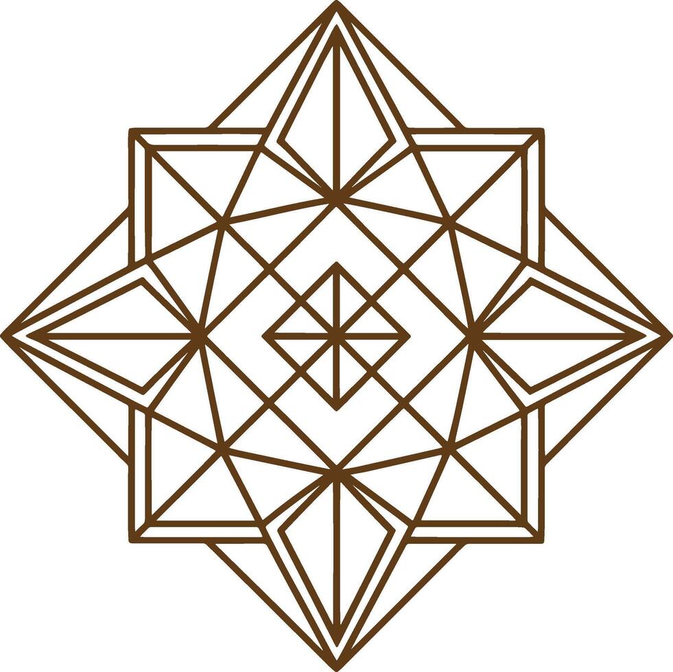 A geometric design with brown lines vector