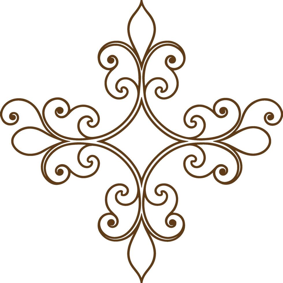 A decorative cross with swirls on a white background vector