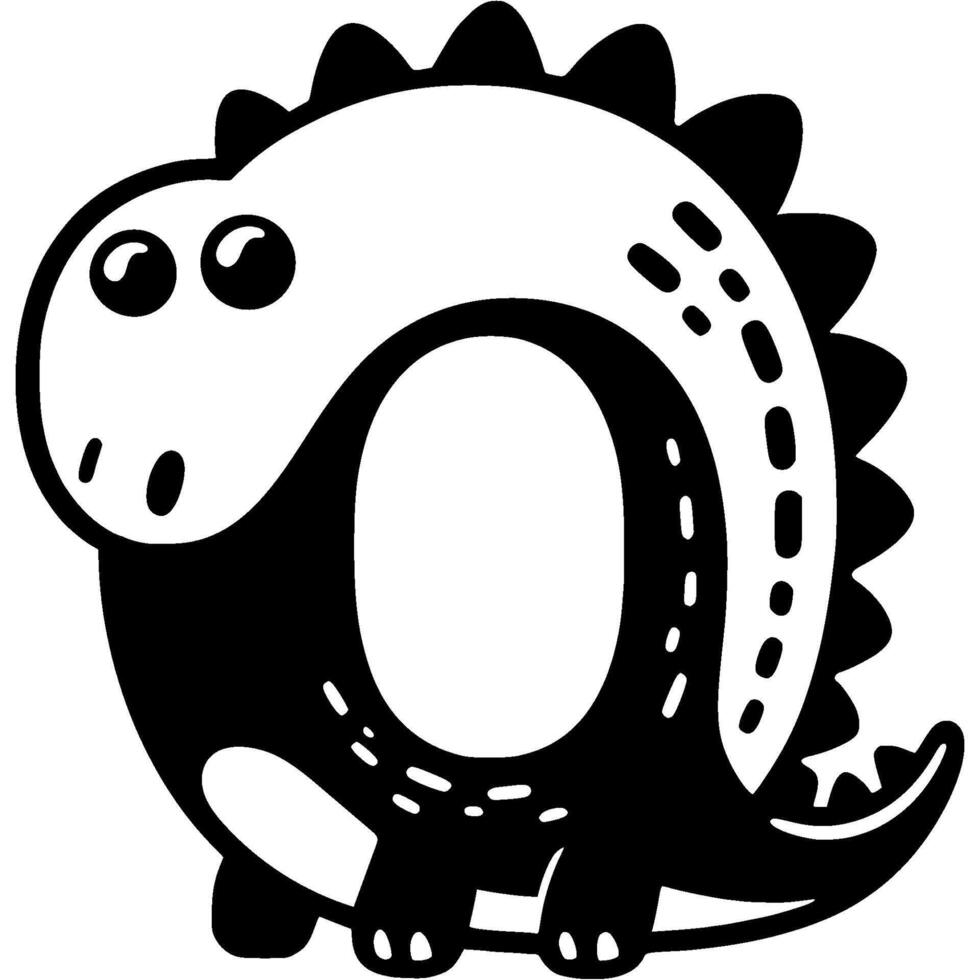a dinosaur is shown in a black and white drawing vector
