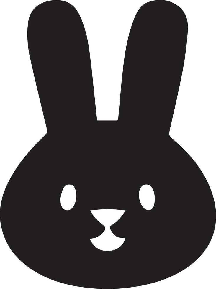 A solid black coloured rabbit head designed for various companies. The design is clean, striking, and beautiful, making it ideal for logos, posters, t-shirts, and other graphic projects vector