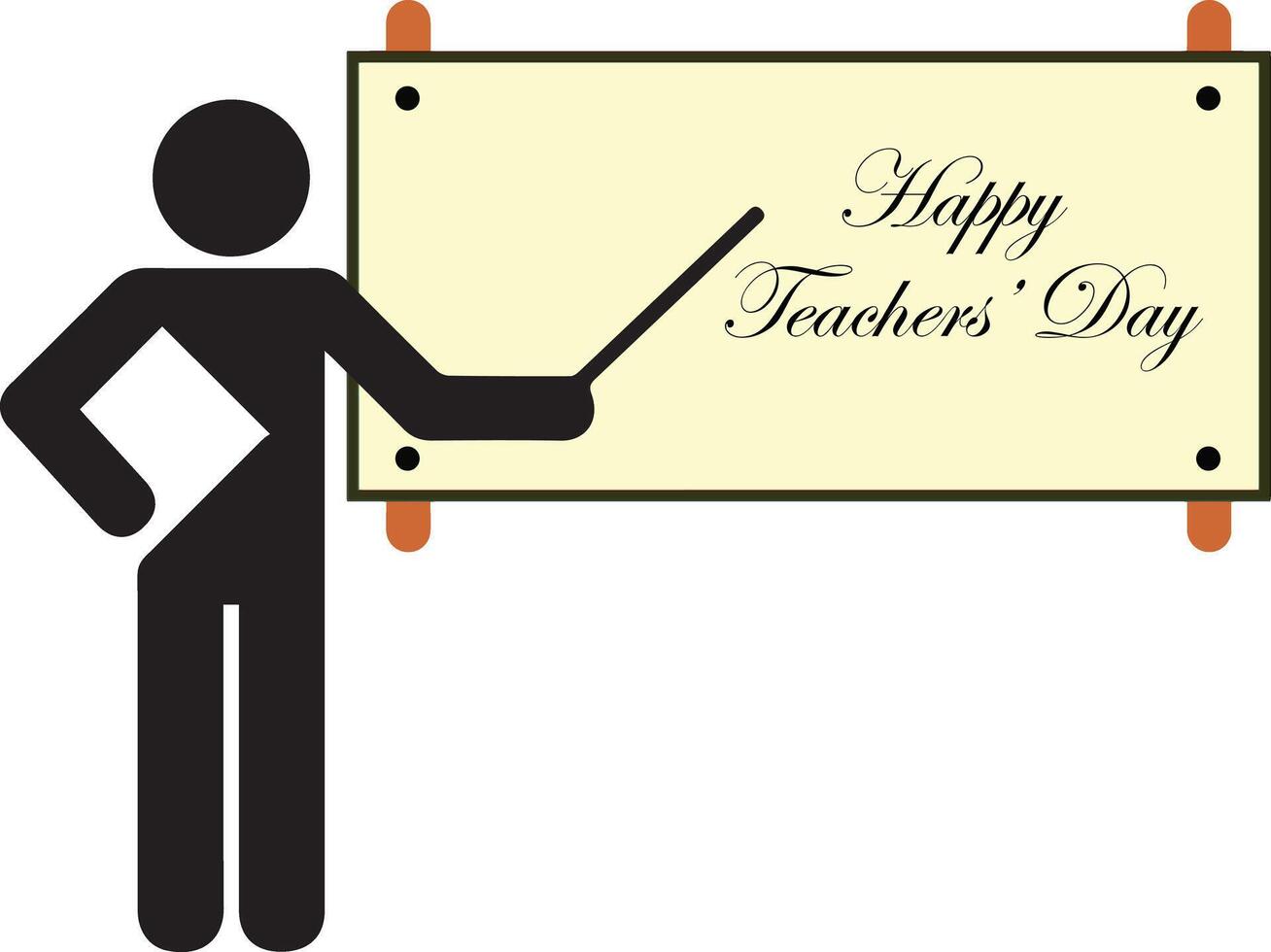 This is teachers day celebration icon, teacher with a board. The design is simple, clean, and nice, making it perfect for logos, posters, t-shirts, and other graphic projects vector
