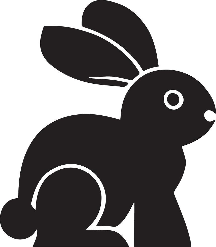 A solid black rabbit designed for various companies. The design is clean, striking, and beautiful, making it ideal for logos, posters, t-shirts, and other graphic projects vector