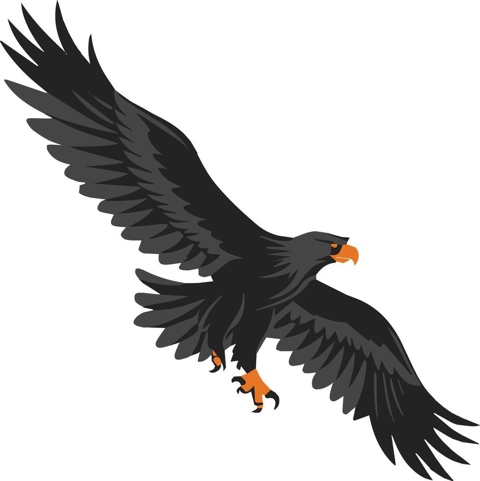 An eagle icon crafted for various companies, featuring a clean, beautiful, and adorable design. Ideal for logos, posters, t-shirts, and other graphic projects vector