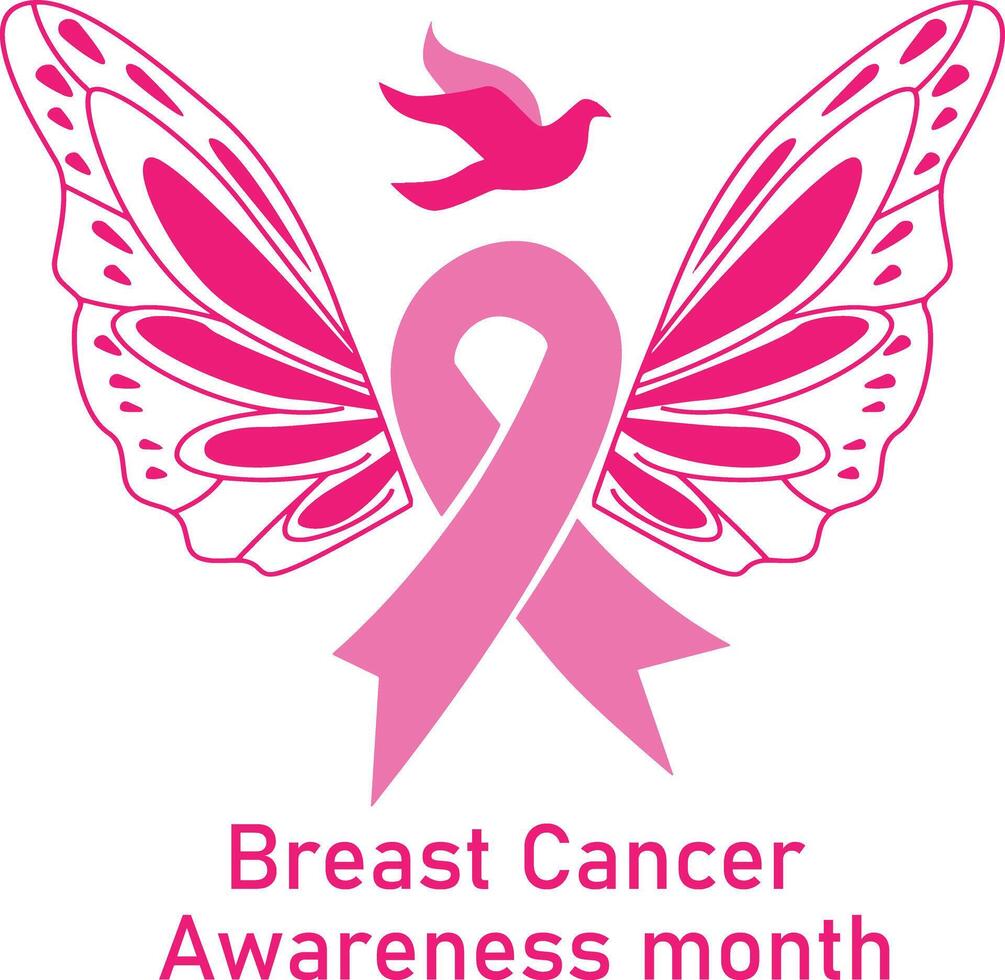 A Breast Cancer Awareness Month icon designed to be versatile, smooth, and clean, with a heartfelt touch, making it perfect for womens logos, posters, t-shirts, and other graphic companies vector