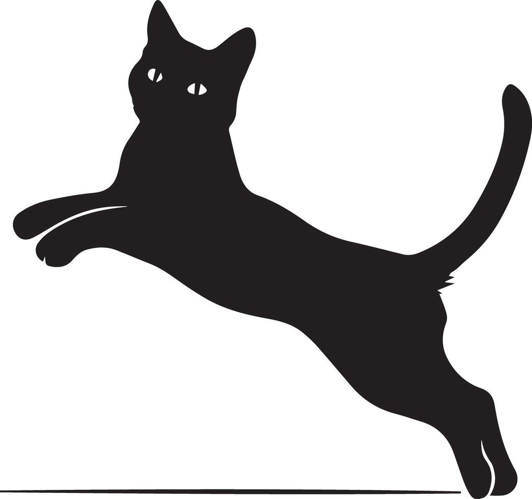 A solid black color cat icon crafted for various companies, featuring a clean, beautiful, and adorable design. Ideal for logos, posters, t-shirts, and other graphic projects vector