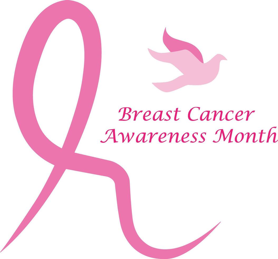 Breast Cancer Awareness Month ribbon icon designed to be versatile, smooth, and clean, with a heartfelt touch, making it perfect for womens logos, posters, t-shirts, and other graphic projects vector