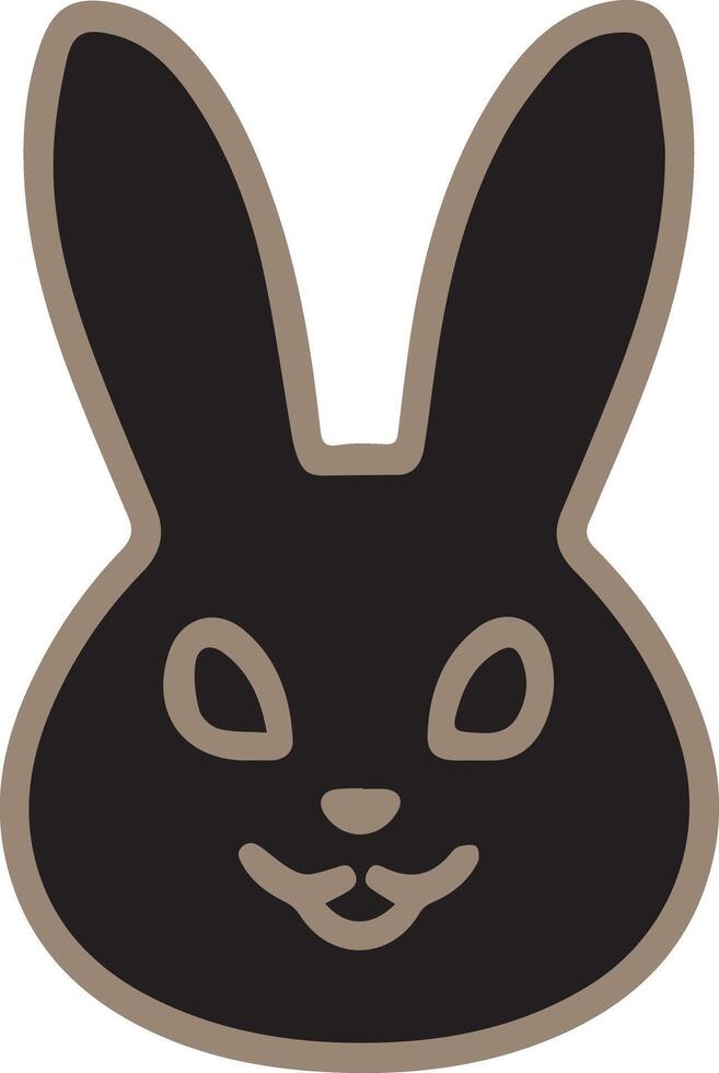 An adorable rabbit head icon designed for various companies. The design is clean, striking, and beautiful, making it ideal for logos, posters, t-shirts, and other graphic projects vector