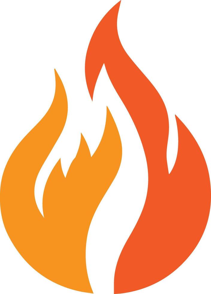 A fire flame icon created for various companies. The design is clean, looking good, and amazing, making it ideal for logos, posters, t-shirt designs, and other graphic projects vector