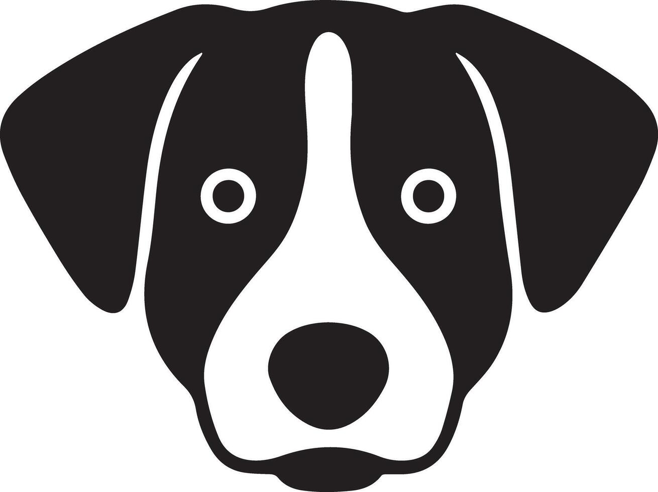 An adorable dog head icon, which is designed for various companies. The design is clean, stunning, and beautiful, making it perfect for logos, posters, t-shirts, and other graphic projects. vector