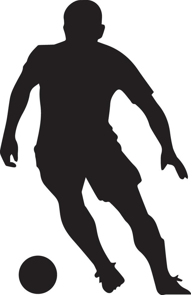 A black color football player icon background. The football player icon is clean, sharp edges with a smooth gradient effect, emphasizing its shape vector